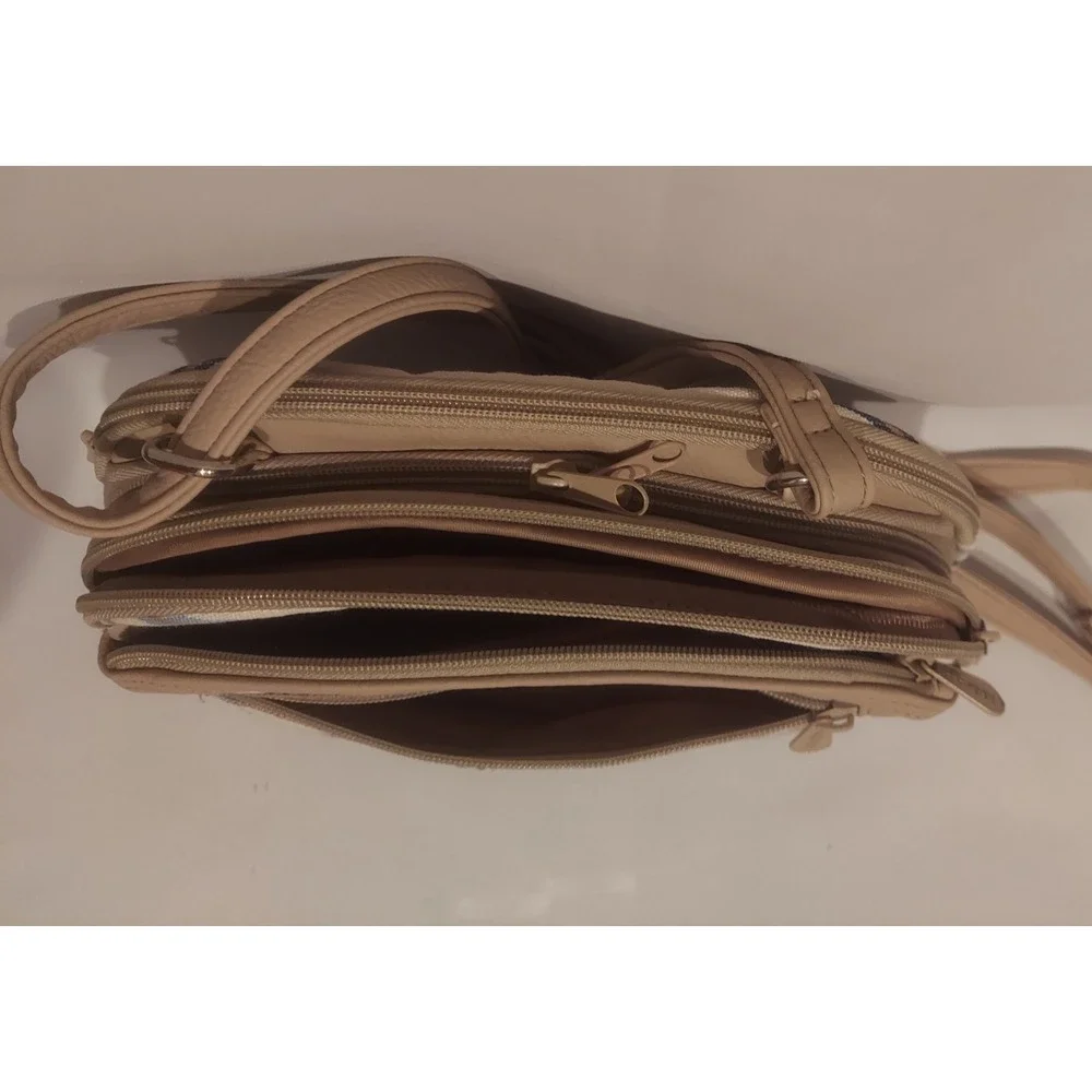 MultiSac Womens Blue Cream Tan Stripe Dynamic Mini Crossbody Bag NWT
